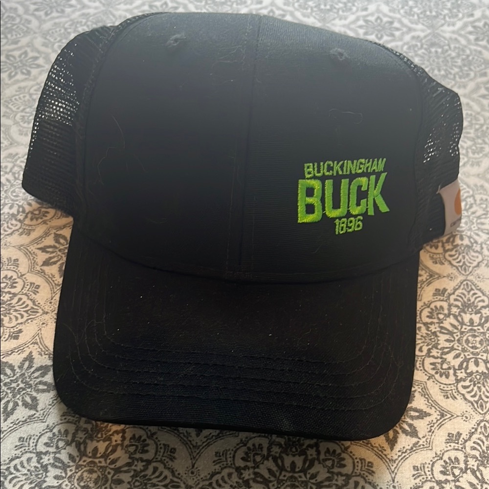 Carhartt Black and Green Hat Structured Style
